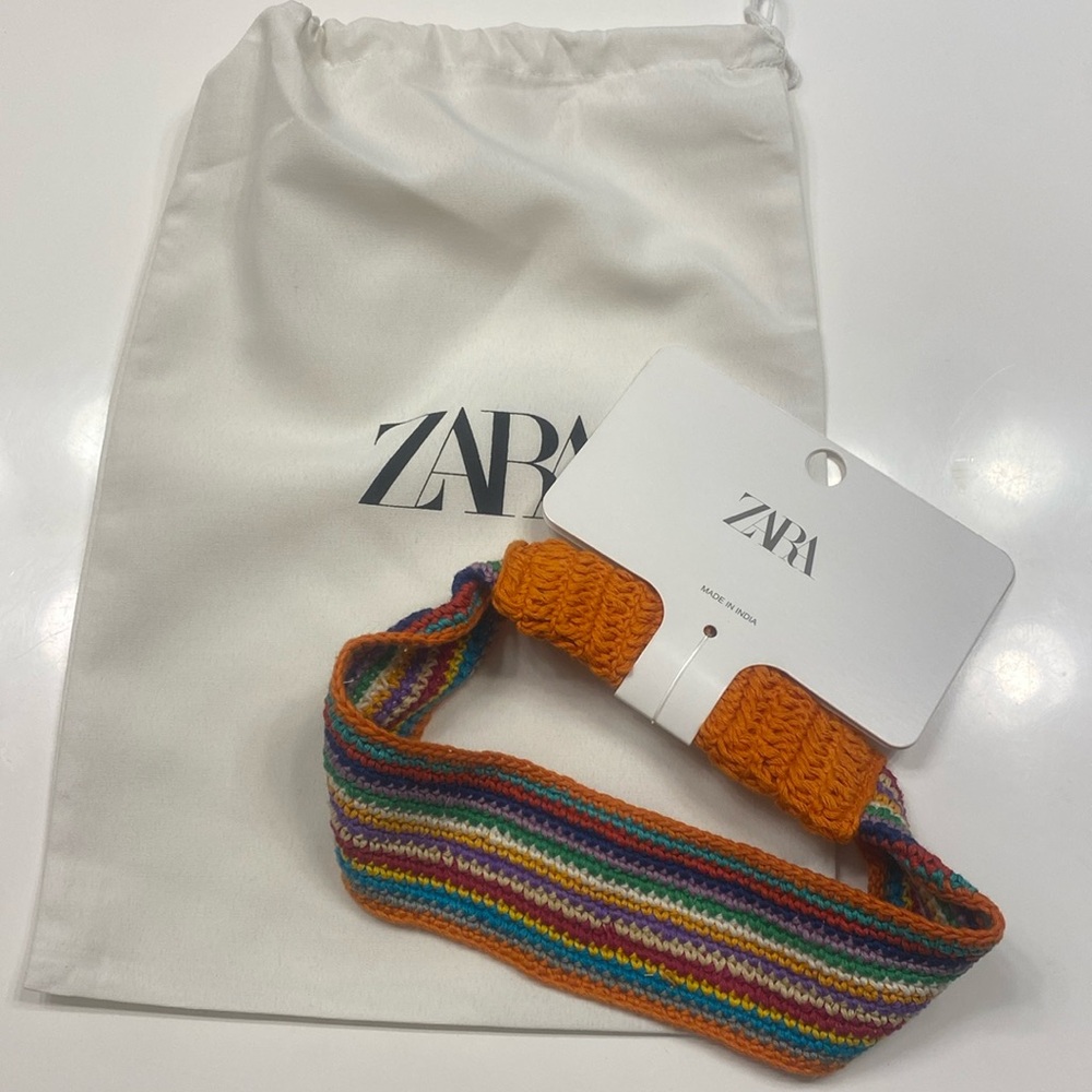 NWT ZARA knit headband with ZARA bag